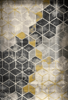 120x170 CM MILÁNÓ MODERN MINTÁS SZŐNYEG (0B2408 D.GREY-YELLOW 11)