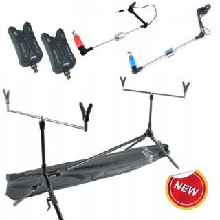 Basic Carp Alumínium Rod Pod 2 Botos Szett + Kapásjelző + Swinger+Táska