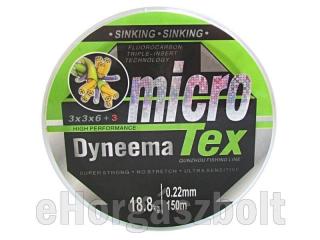 Dyneema Tex Micro Fonott Zsinór 0,10mm 9,40kg 150m Zöld