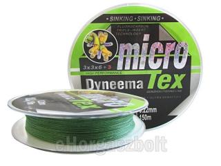 Dyneema Tex Micro Fonott Zsinór 0,12mm 10,5kg 150m Zöld