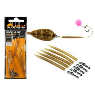 Carp Academy Előkerögzítő GYORSKAPOCS HOSSZÚ SZÁRÚ SZILIKONCSŐVEL XL 5+5DB