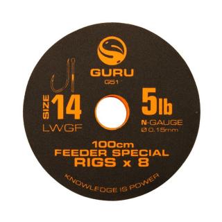 GURU LWGF Feeder Special Rig előkötött horog 16-os, szakállas, 100cm