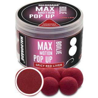 HALDORÁDÓ MAX MOTION Boilie Pop Up 16, 20 mm bojli - Fűszeres Vörös Máj