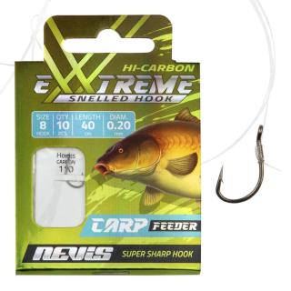 Nevis előkötött horog Carp feeder 10db/cs. 10-es méret