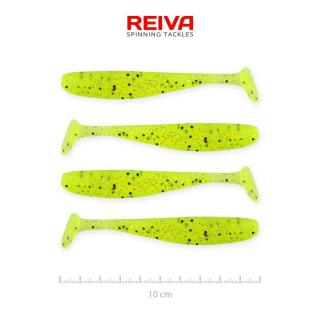 REIVA Flash Shad 10cm gumihal Fluozöld flitter