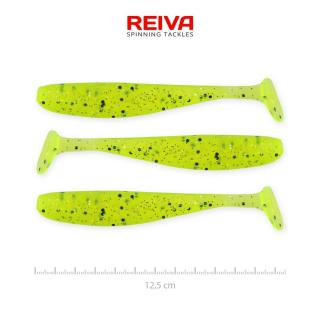 REIVA Flash Shad 12.5cm gumihal Fluozöld flitter