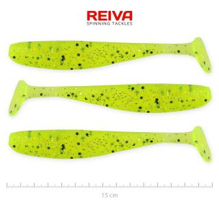 REIVA Flash Shad 15cm gumihal Fluozöld flitter