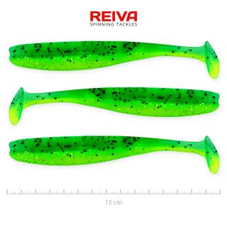 REIVA Flash Shad 15cm gumihal Zöld flitter