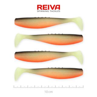 REIVA Flat Minnow Shad 10cm gumihal Fekete-fehér-narancs