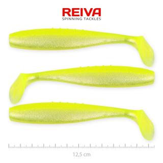 REIVA Flat Minnow Shad 12,5 cm gumihal Sárga-ezüst