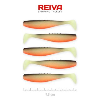 REIVA Flat Minnow Shad 7,5 cm gumihal Fekete-fehér-narancs