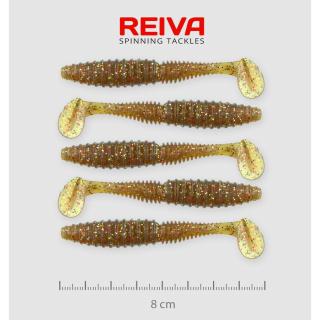 Reiva ZANDER POWER SHAD gumihal 8CM 5DB/CS /BARNA-FLITTER/