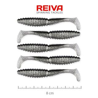 Reiva ZANDER POWER SHAD gumihal 8CM 5DB/CS (EZÜST-CSILLÁM)