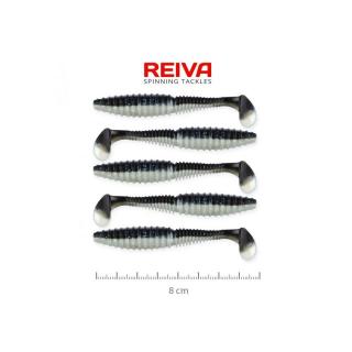 Reiva ZANDER POWER SHAD gumihal 8CM 5DB/CS (FEKETE-EZÜST)