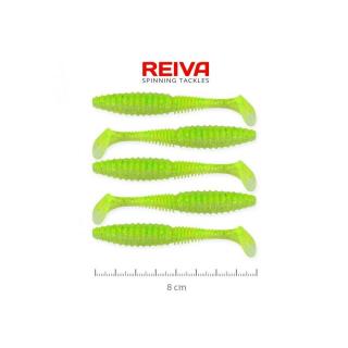 Reiva ZANDER POWER SHAD gumihal 8CM 5DB/CS (NEONZÖLD-CSILLÁM)