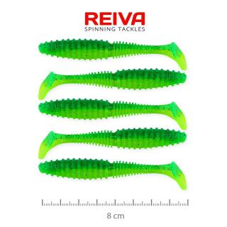 Reiva ZANDER POWER SHAD gumihal 8CM 5DB/CS (ZÖLD-CSILLÁM)