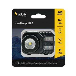 Technik Fejlámpa H20 + fókusz (akkumulátoros) XPG-2 LED + micro USB (400 lumen)