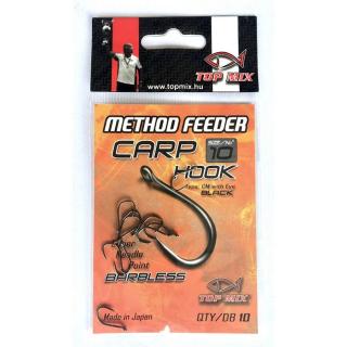 TOP MIX Method Feeder Carp Hook Barbless 10-es szakáll nélküli horog