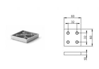 Bútorláb 734 magasság 10 mm szürke (285153)