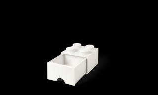 LEGO® Fehér fiókos tároló doboz, 4 bütyökkel
