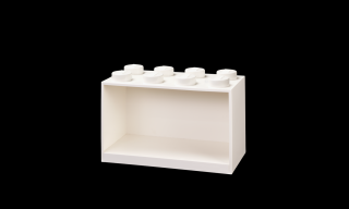 LEGO® Fehér kocka polc, 8 bütyökkel