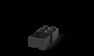 LEGO® Fekete fiókos tároló doboz, 4 bütyökkel