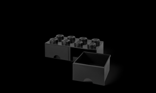 LEGO® Fekete fiókos tároló doboz, 8 bütyökkel