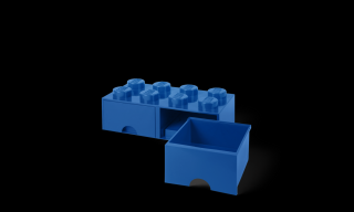 LEGO® Kék fiókos tároló doboz, 8 bütyökkel