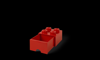 LEGO® Piros fiókos tároló doboz, 4 bütyökkel