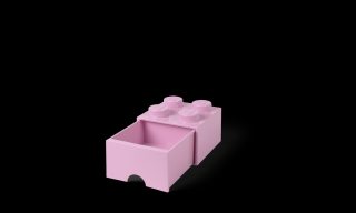 LEGO® Rózsaszín fiókos tároló doboz, 4 bütyökkel