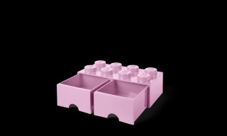 LEGO® Rózsaszín fiókos tároló doboz, 8 bütyökkel