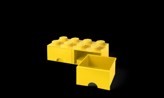 LEGO® Sárga fiókos tároló doboz, 8 bütyökkel