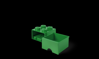 LEGO® Sötétzöld fiókos tároló doboz, 4 bütyökkel