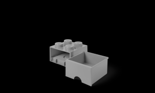 LEGO® Szürke fiókos tároló doboz, 4 bütyökkel