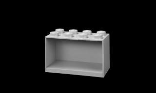 LEGO® Szürke kocka polc, 8 bütyökkel