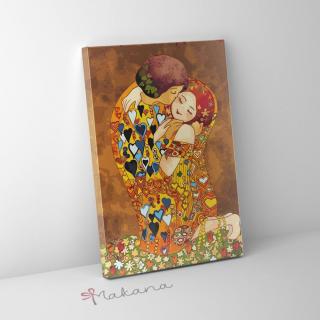 A csók (Gustav Klimt) - Animált - Számfestő készlet, kerettel (40x50 cm)