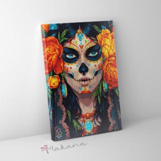 Calavera lány - Számfestő készlet, kerettel (40x50 cm)