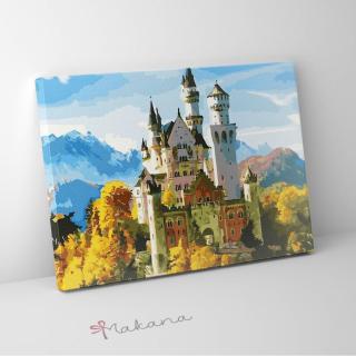 Füssen: Neuschwanstein - Számfestő készlet, kerettel (40x50 cm)