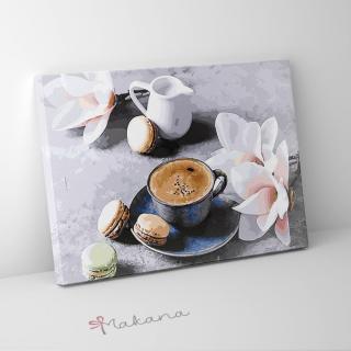 Macaron reggeli - Számfestő készlet, kerettel (40x50 cm)