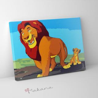 Mufasa és Simba - Számfestő készlet, kerettel (30x40 cm)