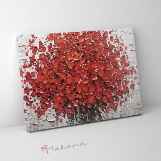 Piros csokor - Számfestő készlet, kerettel (50x65cm)