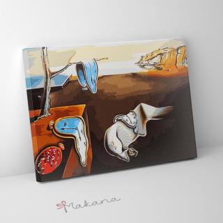 Salvador Dali: Az emlékezet állandósága - Számfestő készlet, kerettel (40x50 cm)