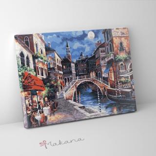 Velence éjjel - Számfestő készlet, kerettel (40x50 cm)