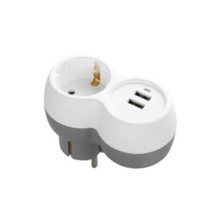 TECHNIK TP1+USB elosztó fali 1 utas+2USB A 16A