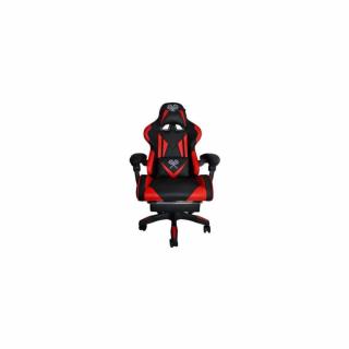 Gamer szék lábtartóval - Piros