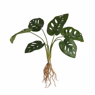 Monstera mű csokor gyökérköteggel, 43 cm
