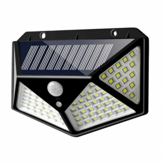 SH-102 Napelemes kültéri fali smd led lámpa – mozgásérzékelővel - 102 led