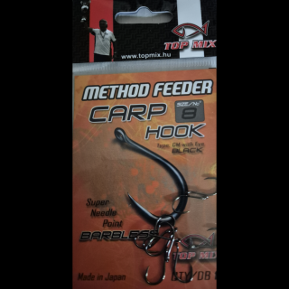 TOP MIX Method Feeder Carp Hook Barbless - 8 - Szakáll nélküli horog