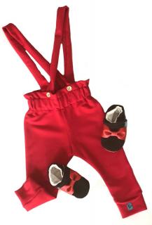 Piros húzott kantáros nadrág