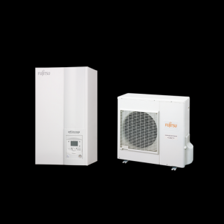 FUJITSU WATERSTAGE COMFORT WGYA100ML3 / WOYA100KLT OSZTOTT LEVEGŐ-VÍZ HŐSZIVATTYÚ BEÉPÍTETT HMV TÁROLÓVAL  / 10 KW / R32